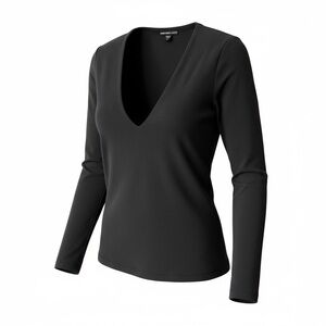 James Perse | Lotus Cotton Blend V Neck Long Sleeve T shirt